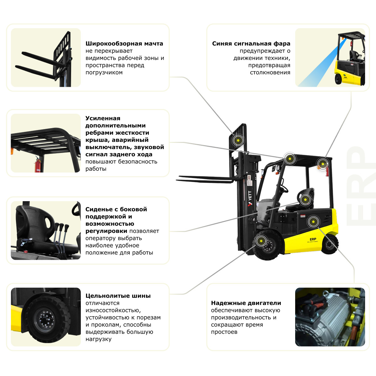 Электрический погрузчик YETT ERP20 li-ion M300-3W - 6