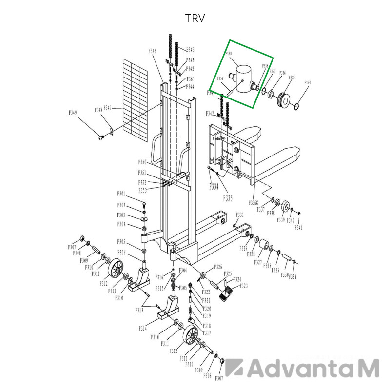 Крестовина  гидроузла в сборе для TRV1020  - 1